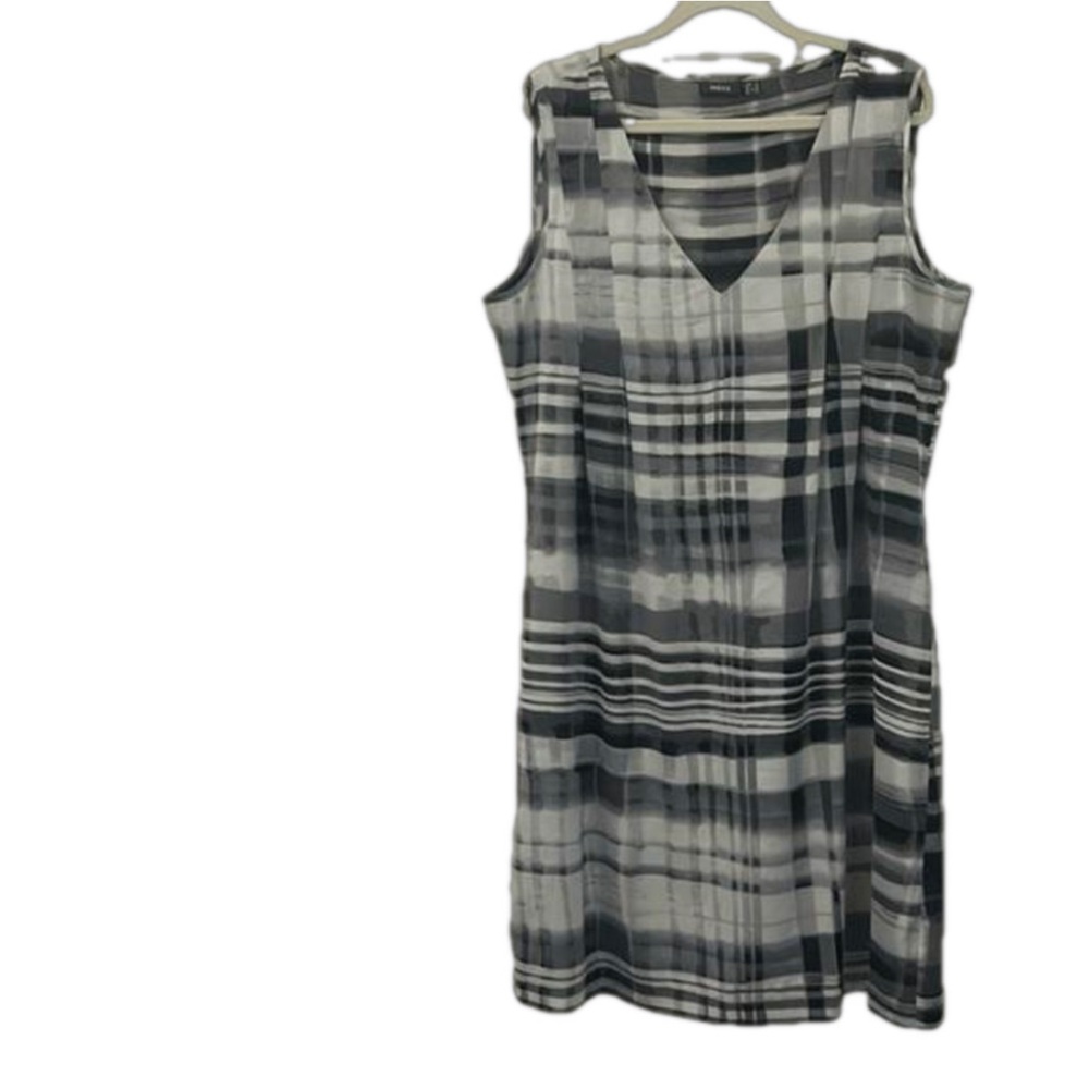 Mexx Black and Gray Plaid Midi Dress